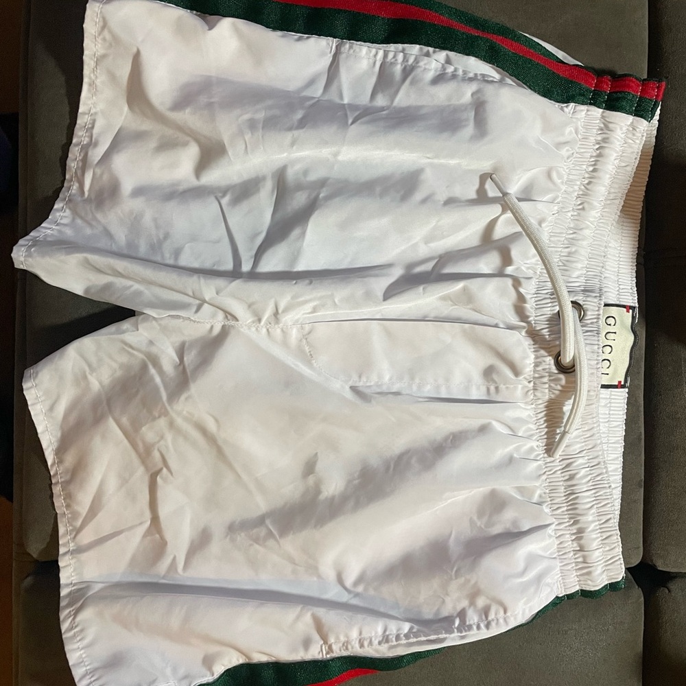 Gucci White Shorts with Red and Green Trim